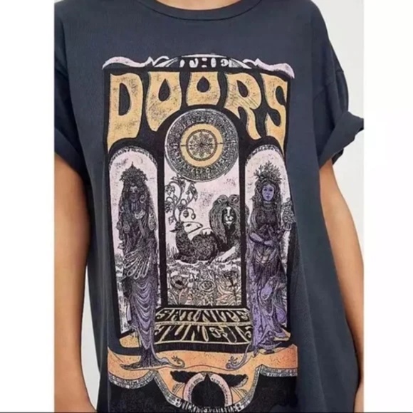 SOLD OUT Black The Doors Rock Band Music Graphic Tee - Picture 3 of 4